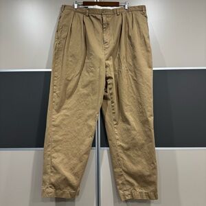 Vintage Polo Ralph Lauren Chino Big Andrew Pants Mens Sz 46x32 Brown 100% Cotton